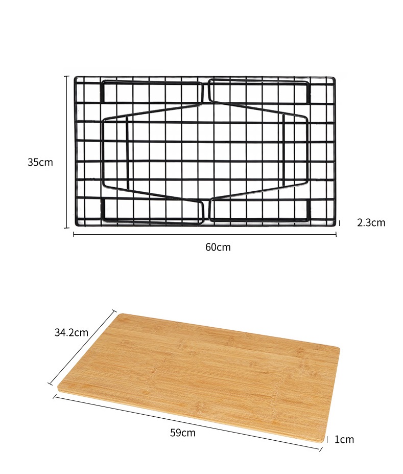 Bàn gấp gọn có túi đựng mặt bàn gỗ để đồ tiện dụng cắm trại dã ngoại du lịch CLS