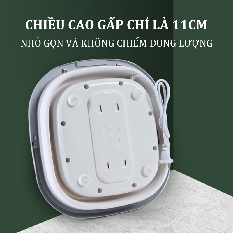 Chậu ngâm chân gấp gọn tự động đun nóng và duy trì nước ấm, Bồn ngâm sục khử mùi hôi chân