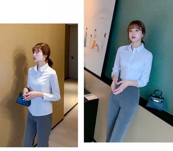Áo sơ mi nữ dài tay thời trang Haint Boutique, Áo sơ mi nữ công sở phong cách Hàn Quốc, mẫu có nhiều màu lựa chọn HB32