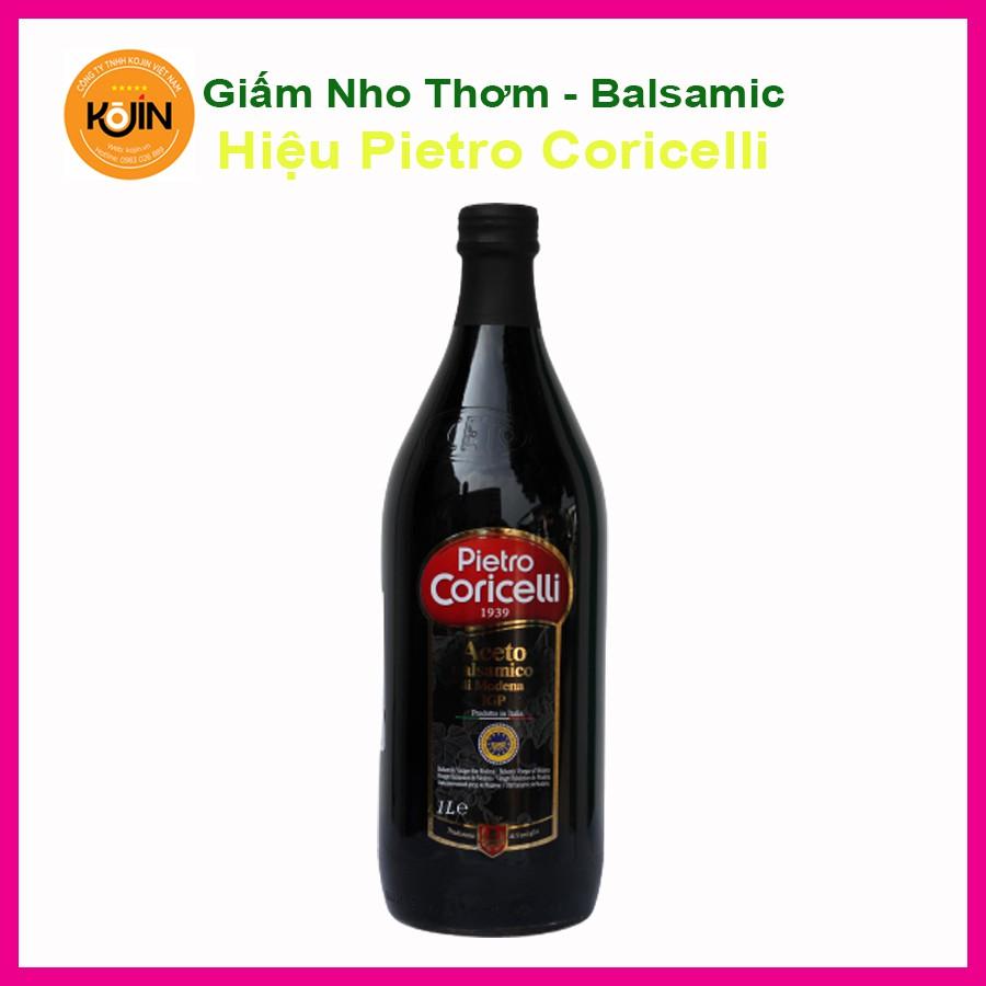 Dấm Balsamic Kojin Dấm Nho Thơm Cao Cấp Balsamic Vinegar Nhãn Hiệu Pietro Coricelli 1000ml Nhập Khẩu Ý Hàng Mới