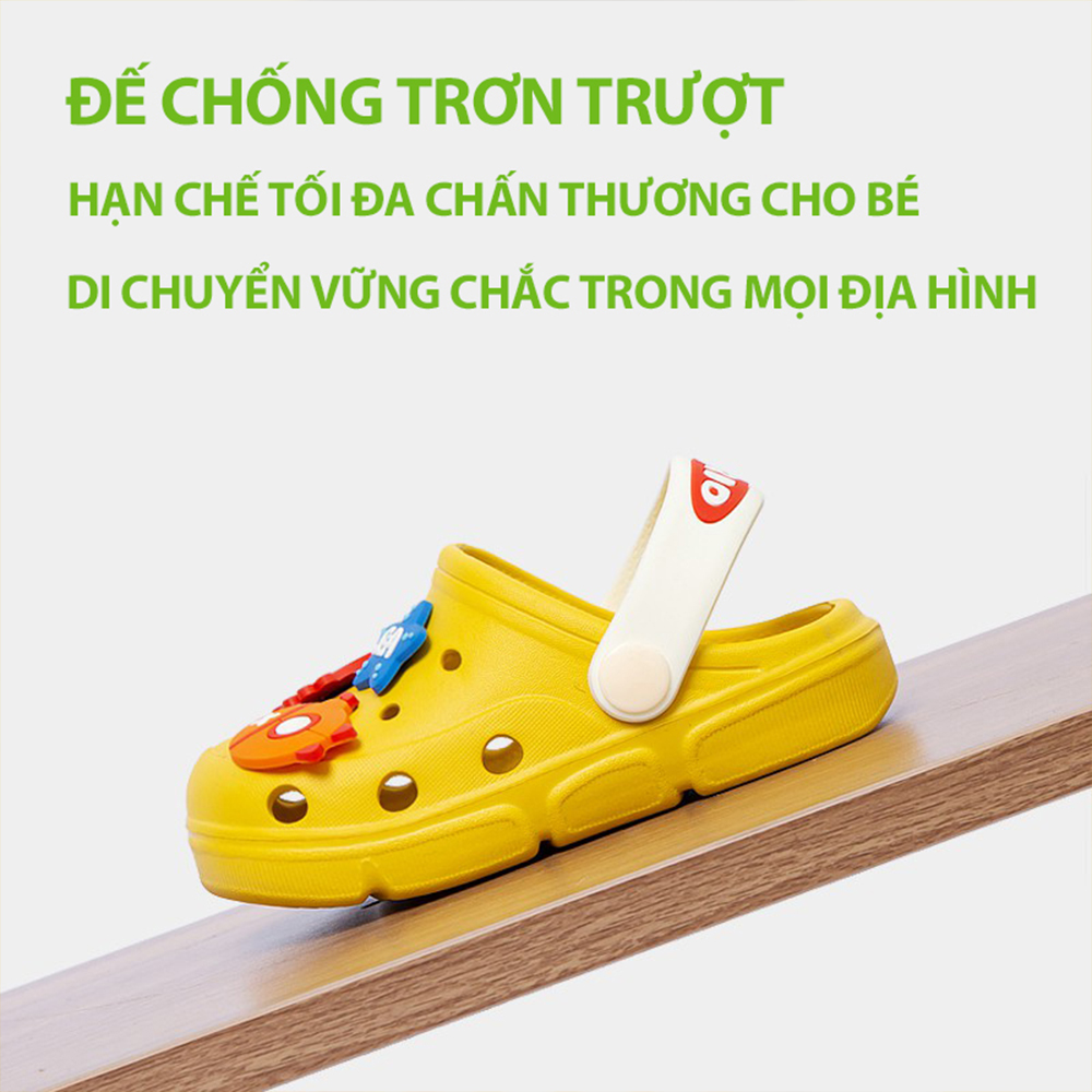 Dép Sục Cheerful Mario HJ - 4252 Siêu Mềm Siêu Nhẹ Chống Trơn Trượt Cho Bé