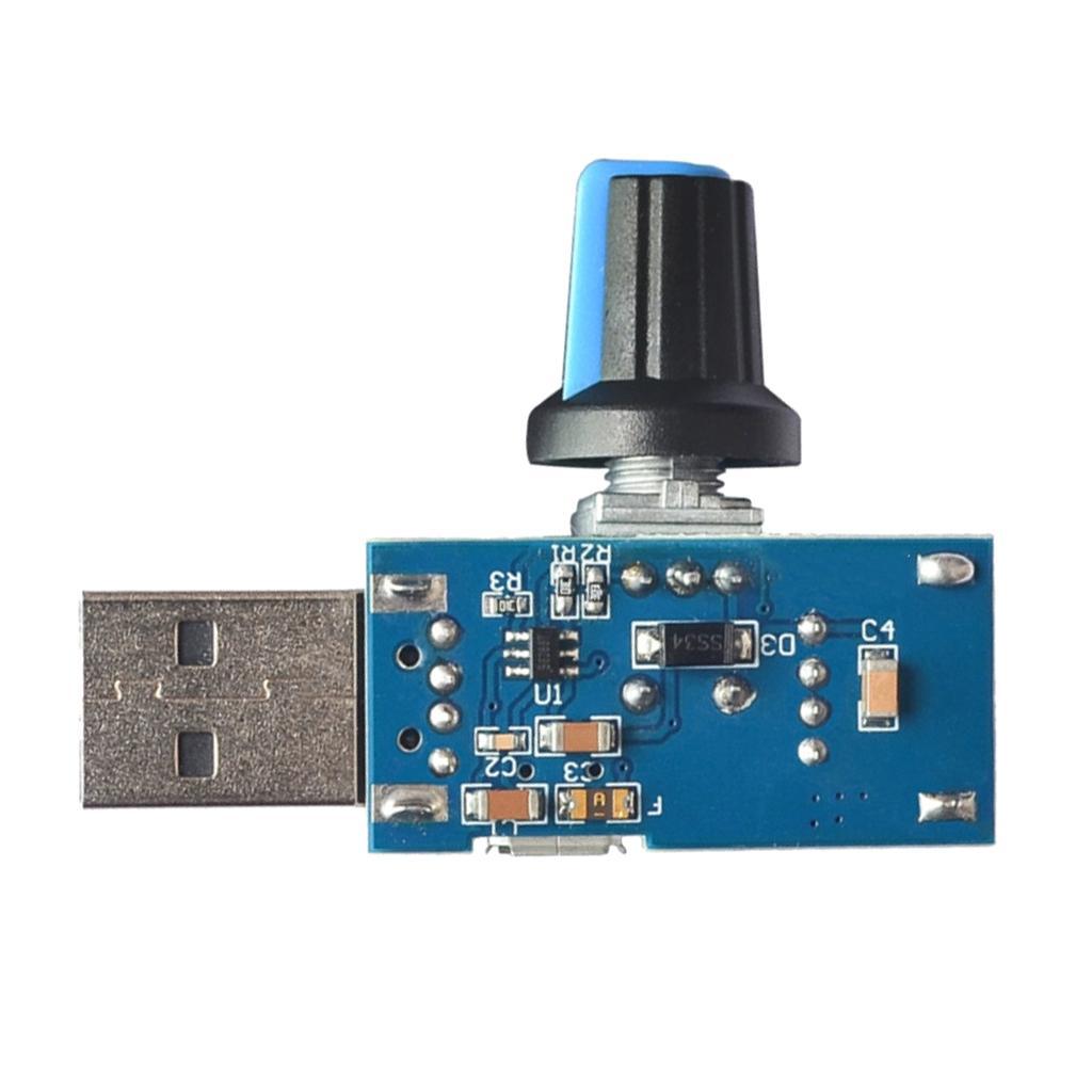 USB Fan Stepless Speed Controller Regulator Module DC 4-12V to 2.5-8V 5W
