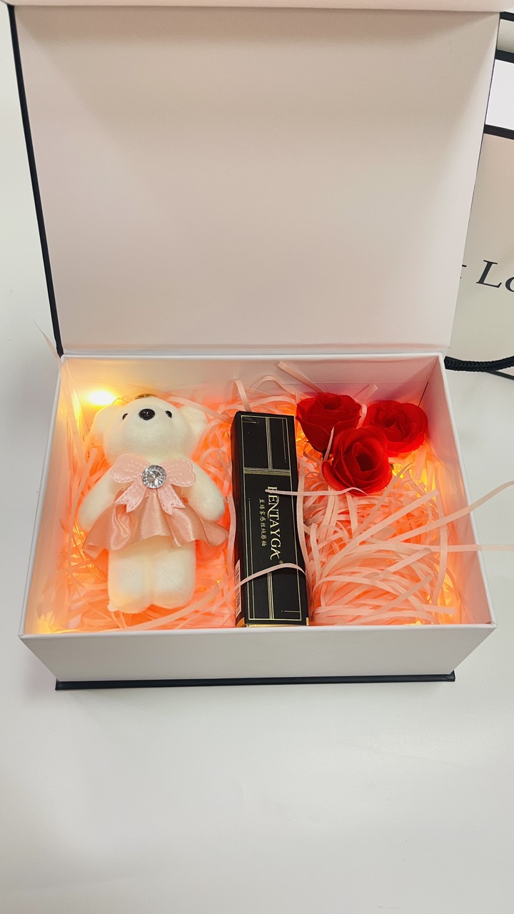 Combo hộp quà tặng người yêu, tặng bạn thân, valentine, quà tặng bạn gái lãng mạn kèm son và phụ kiện