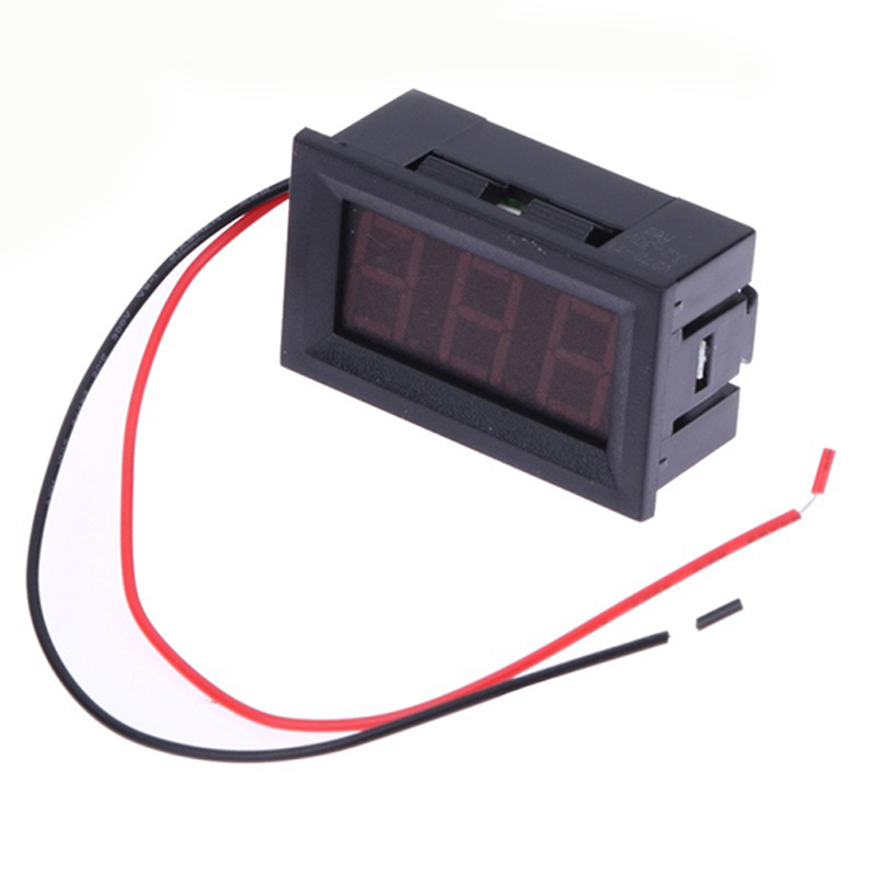 Vôn Kế Điện Tử 3 LED 7 Thanh 0.56 Inch 5-120VDC Đỏ Nhỏ Gọn
