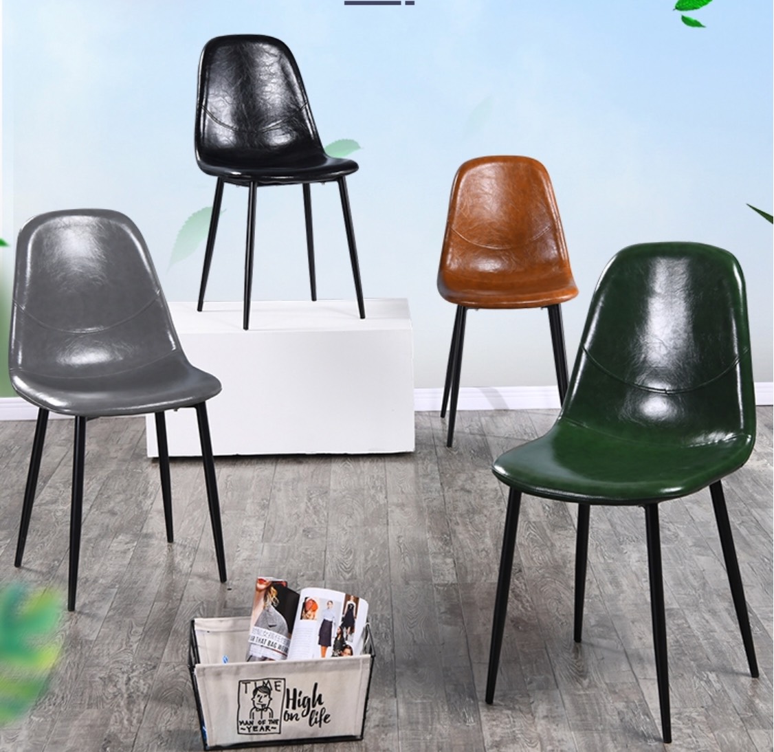 Ghế cafe Eames da chân sắt