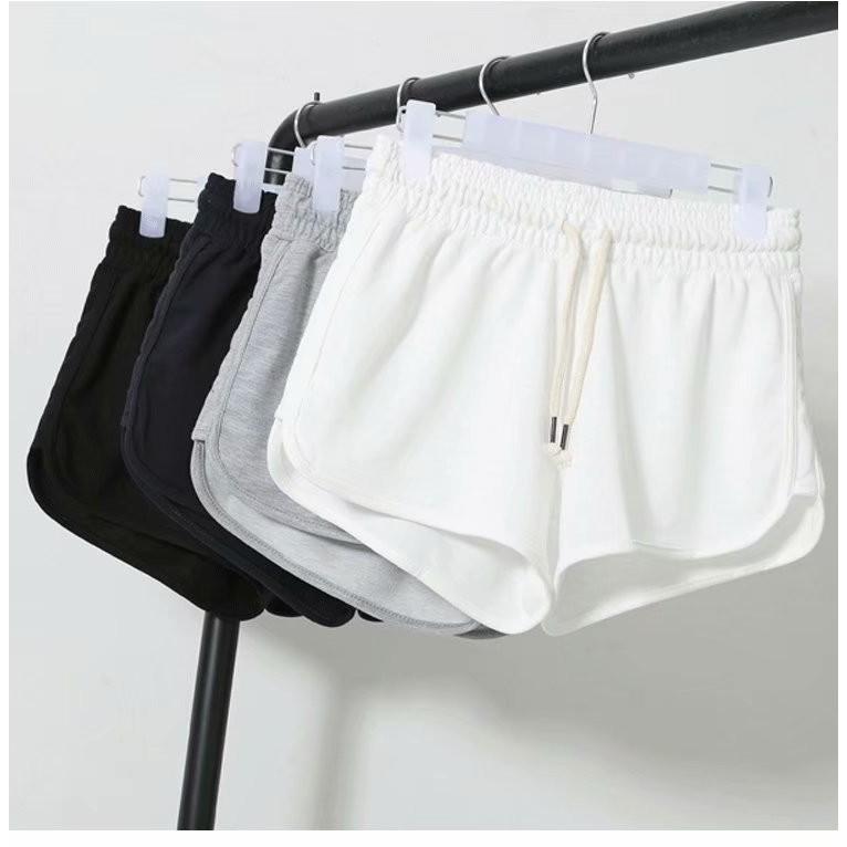Quần cộc, quần short nữ Xám và Đen đơn giản chất nỉ da cá siêu mát