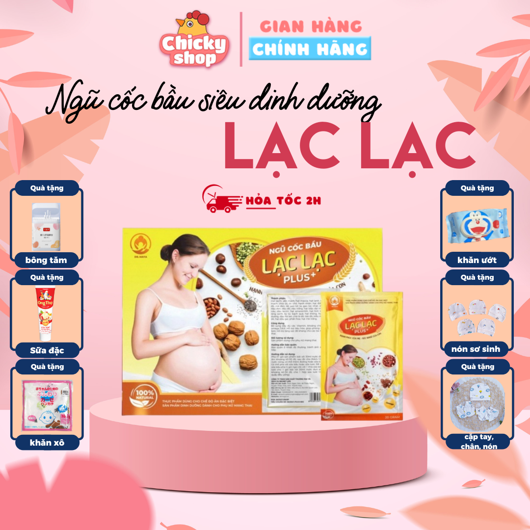 Ngũ cốc bầu Lạc Lạc - 2 hộp - 5 khăn xô sơ sinh