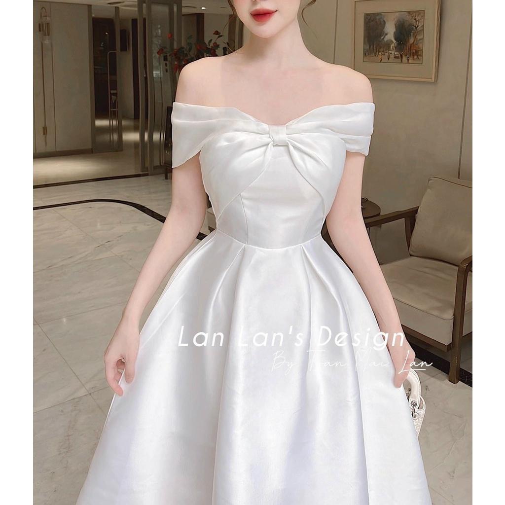 Đầm váy nữ trễ vai xòe xoắn ngực bồng bềnh xinh lung linh dành cho các nàng thơ đi dự tiệc sang chảnh
