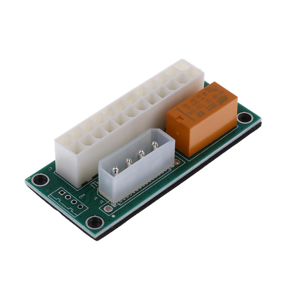 24Pin to 4Pin Dual PSU Power Supply Synchronous Start Line Extender Card