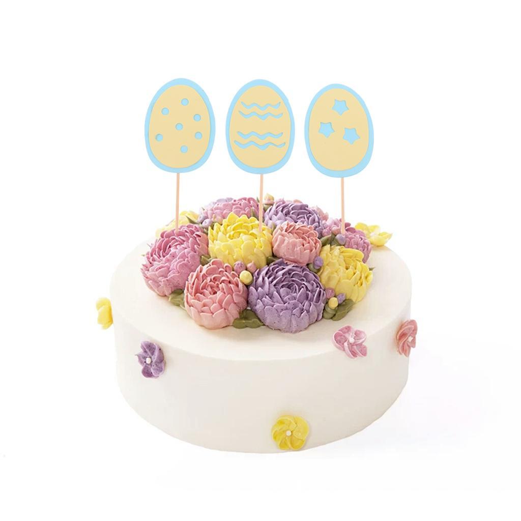 3pcs/Set Happy Easter Eggs Cupcake Picks Cake Topper Easter Decor
