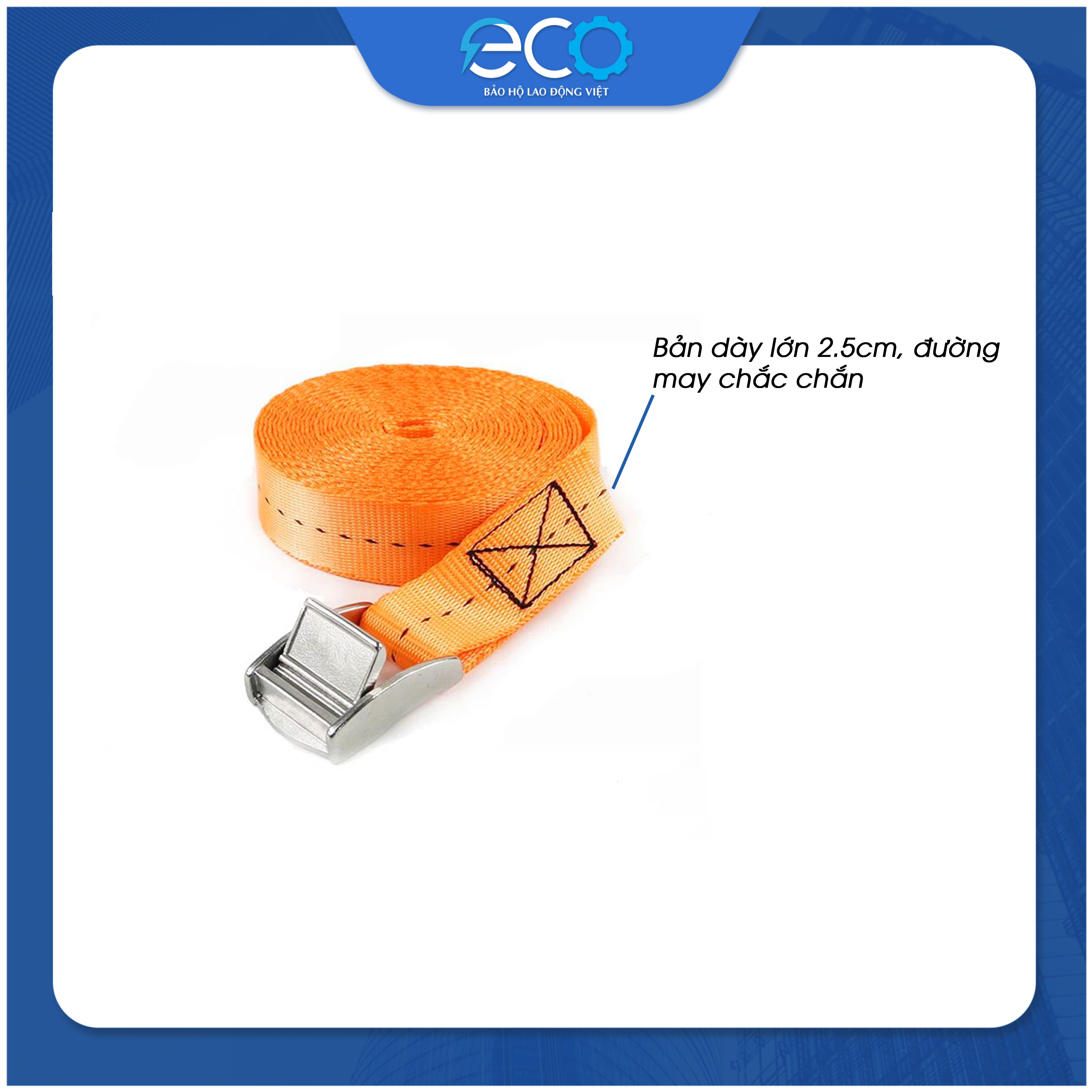 Dây chằng hàng khoá cam không móc Daravin, dây chằng hàng xe máy, hàng hóa pallet, vali, du lịch