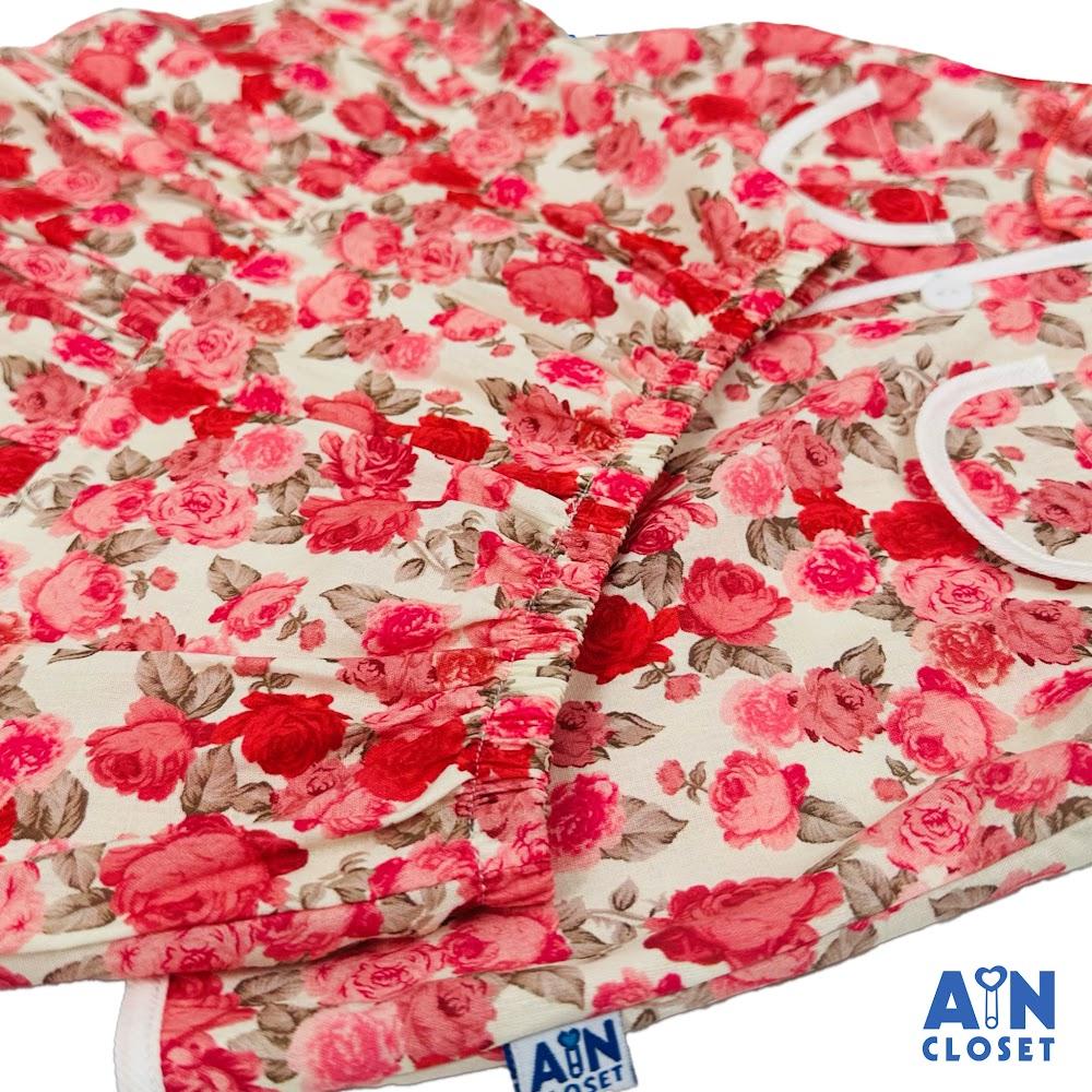 Bộ quần áo Ngắn bé gái họa tiết Hồng Đỏ Leo cotton - AICDBGRBEZML - AIN Closet