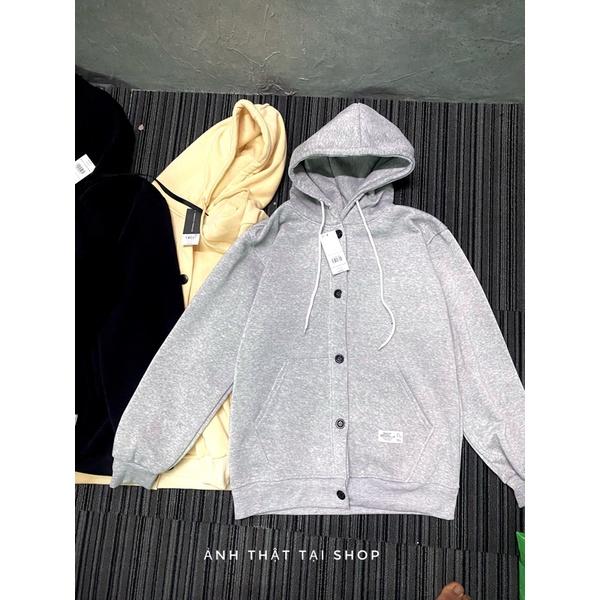 Áo khoác hoodie nút phù hợp nam nữ