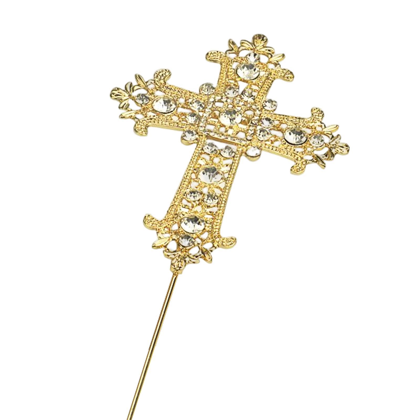 Cake Decoration Cross Cake Topper Rhinestone for Engagement Celebration Baby
