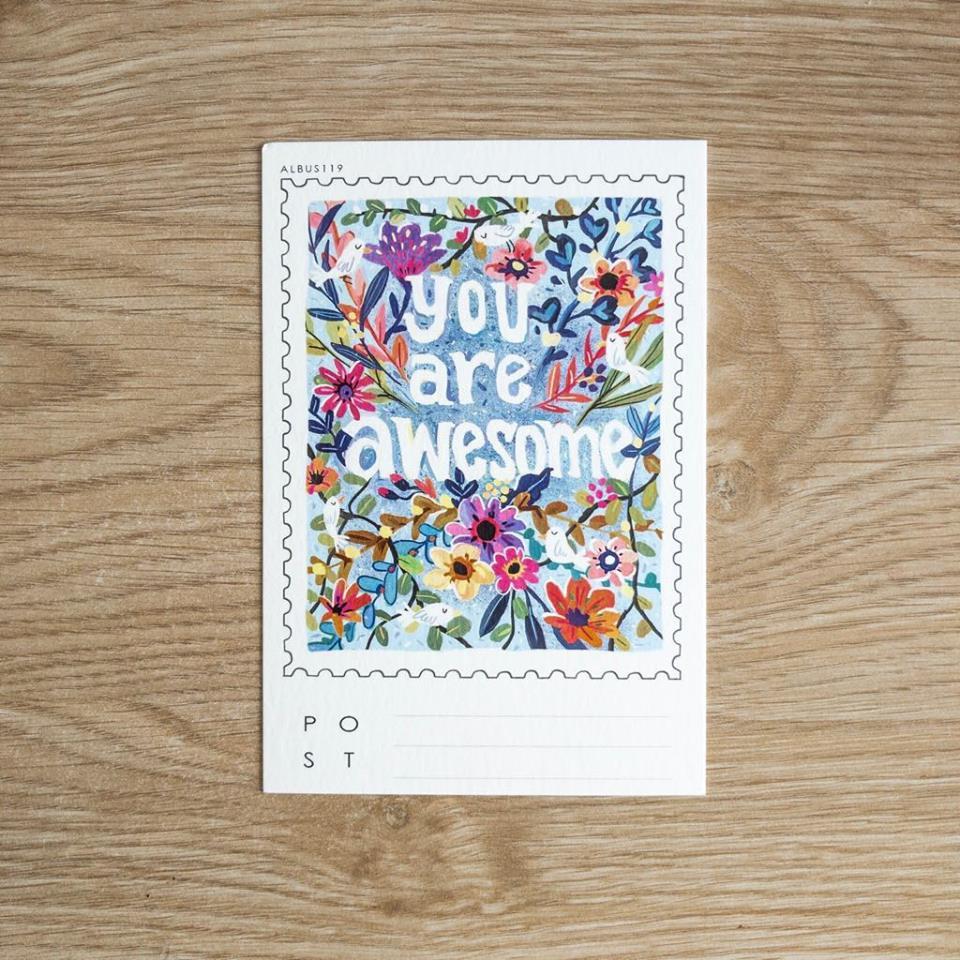 Postcard &quot;You Are Awesome&quot; giấy dày  bưu thiếp | thiệp l Zip A1