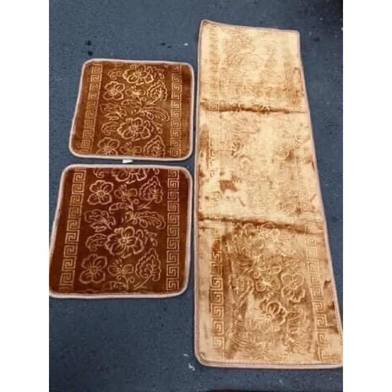 Bộ thảm ghế kép in hoa Hồng bèo nhún