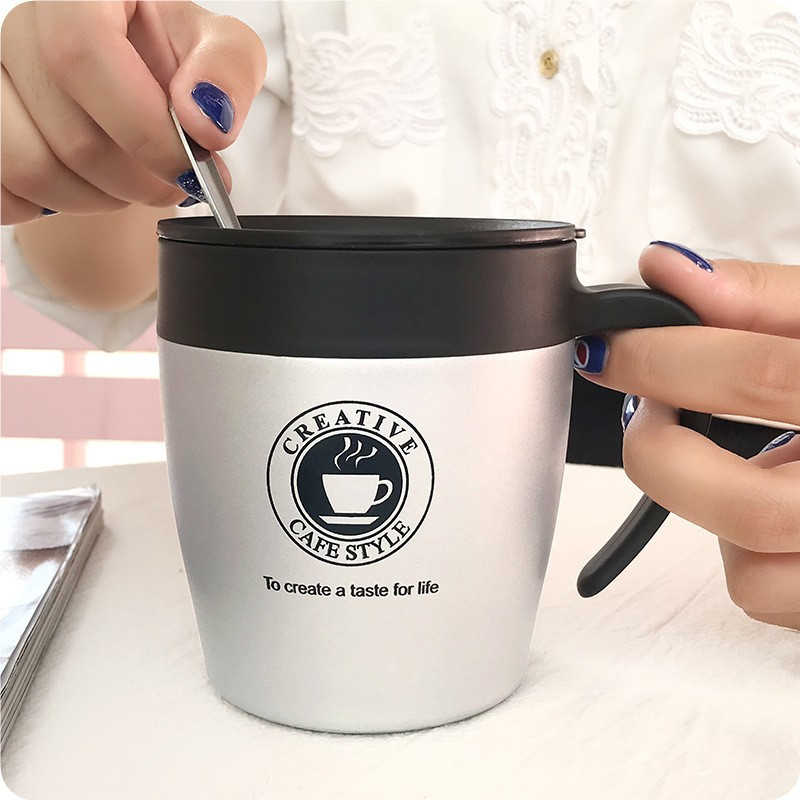 Cốc pha cafe inox 304 Creative 330ml tặng kèm muỗng- Hàng chính hãng