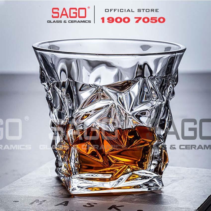 Ly Thủy Tinh Elegant whiskey Diamond Rock Glass 260ml | Cốc Thủy Tinh cao cấp