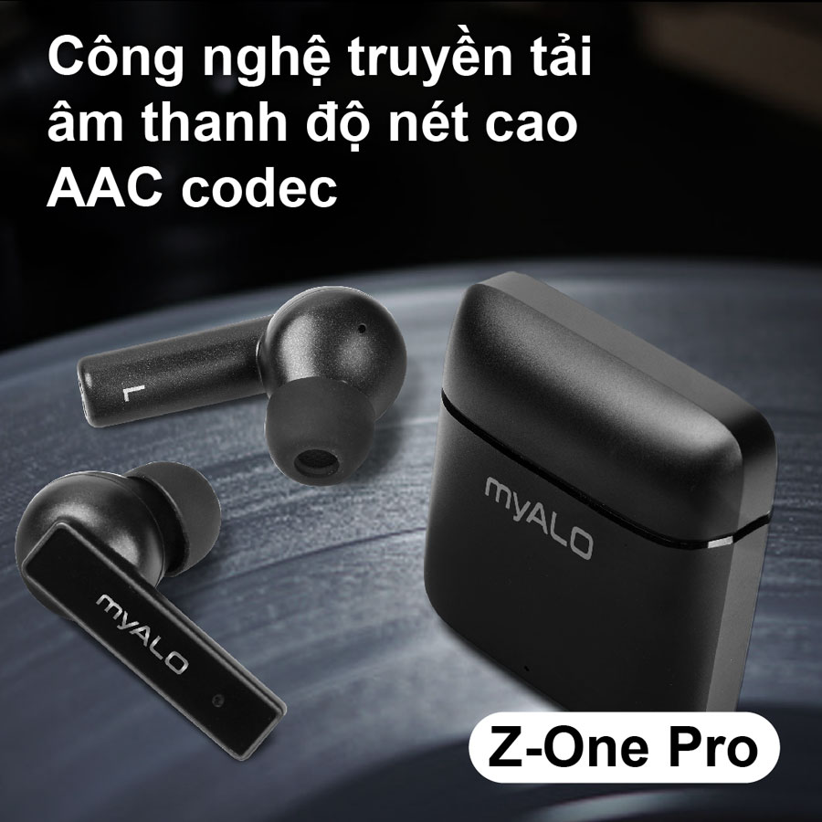 Tai nghe không dây myALO Z-One Pro: tai nghe Bluetooth 5.3 | Pin 40 giờ | Chống nước IPX4 | Thiết kế công thái học | Điều khiển cảm ứng thông minh | Hộp sạc chế tác từ Hợp kim đúc nguyên khối | Hàng chính hãng