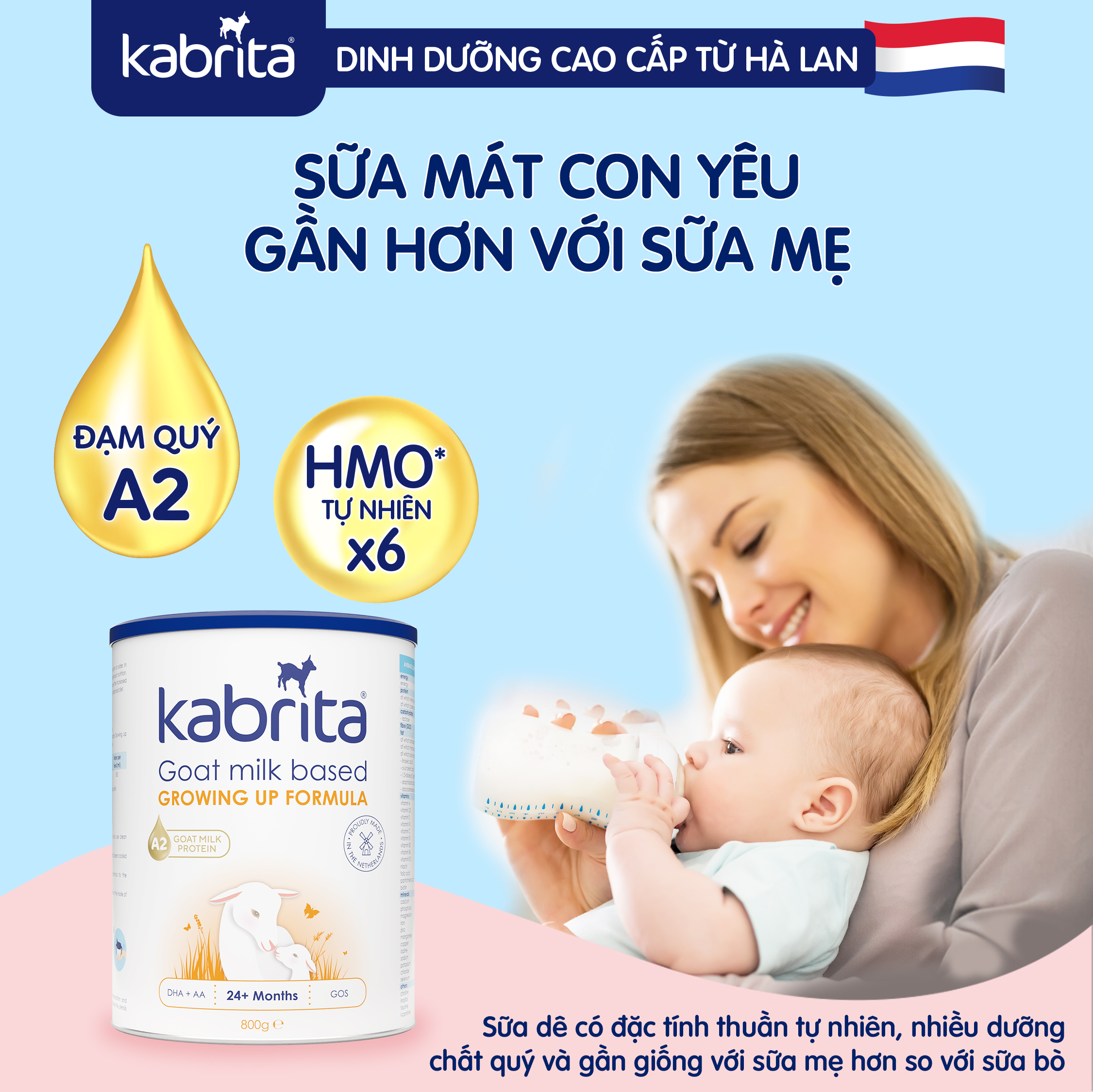 [TẶNG ĐỒ CHƠI THẢ KHỐI] Sữa dê Kabrita số 3 cho trẻ trên 24 tháng - Lon 800g