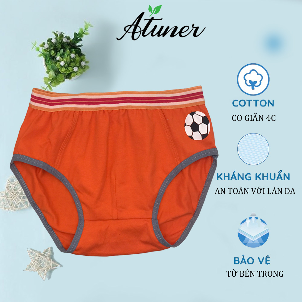 Quần lót tam giác bé trai ATUNER QLN025, Quần chip bé trai từ 2-8 tuổi, vải cotton co giãn, chất liệu kháng khuẩn, an toàn với làn da, họa tiết dễ thương, tươi sáng ( giao màu ngẫu nhiên)- HÀNG CHÍNH HÃNG