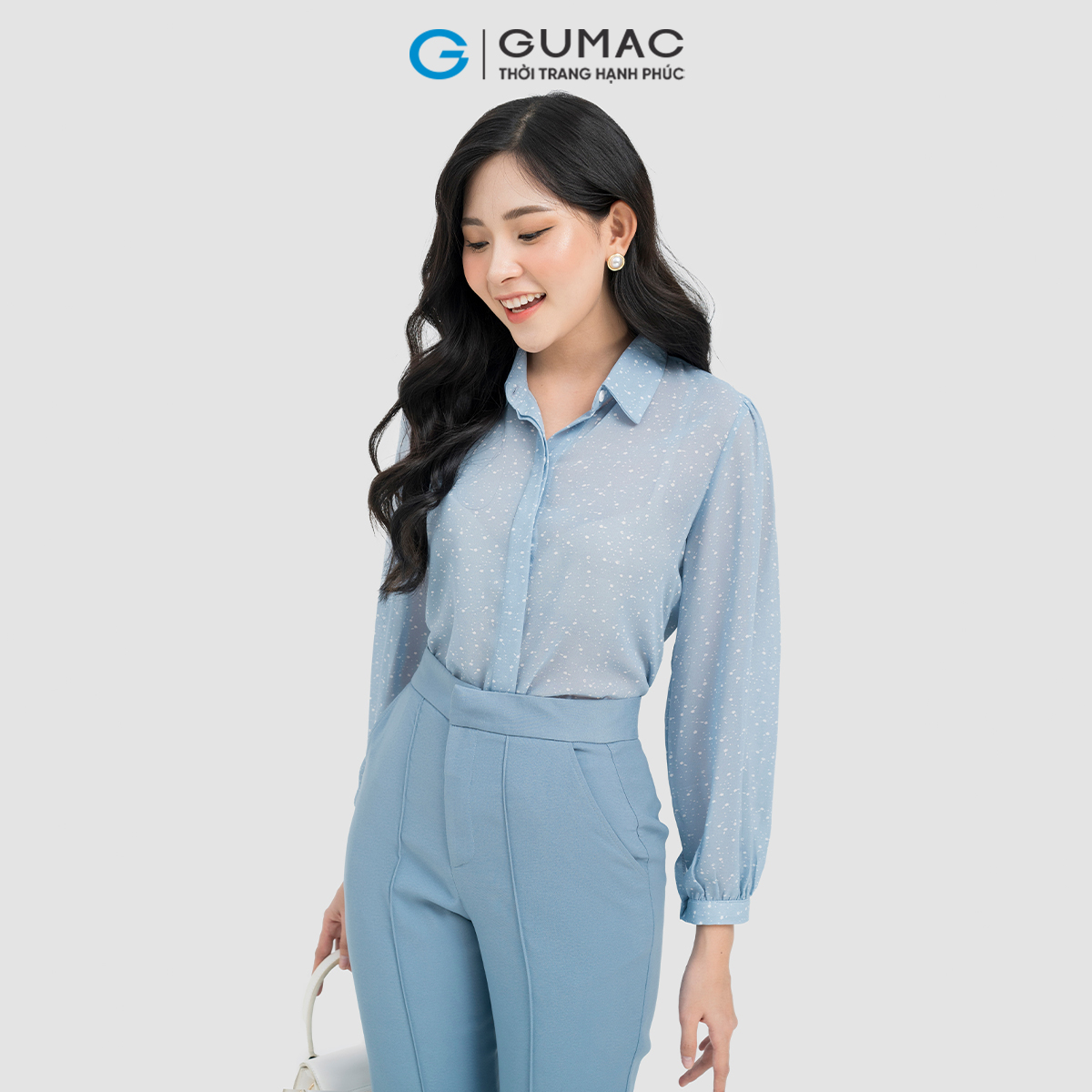 Áo sơ mi tay nhún GUMAC AD04002