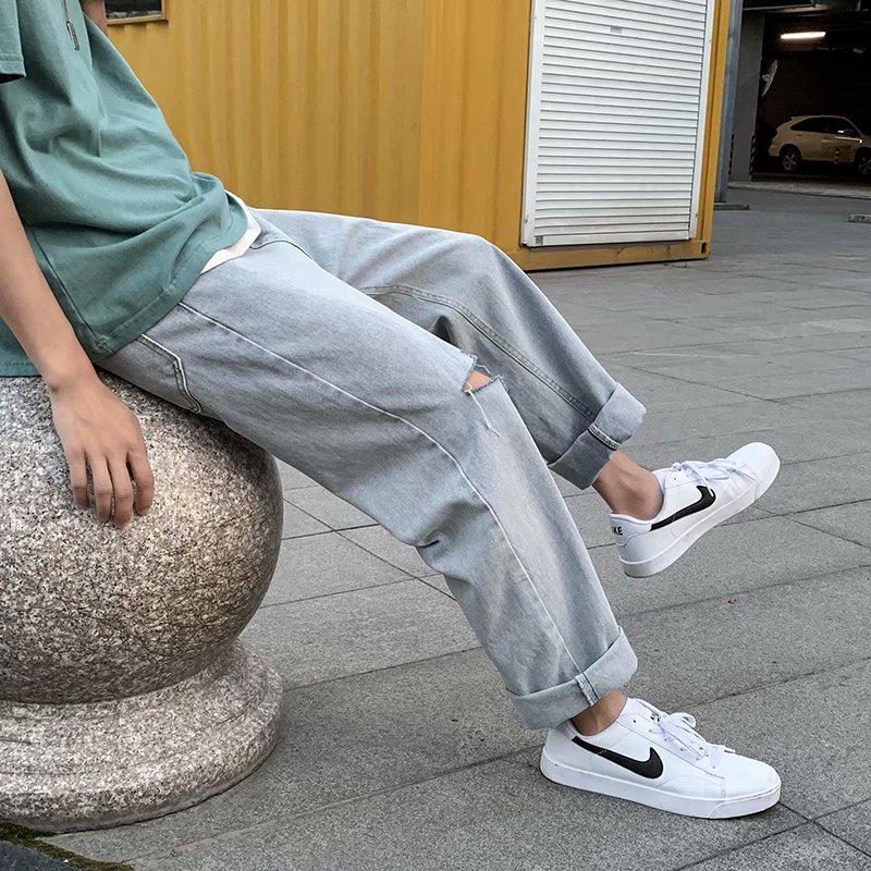 Quần Jeans Ống Đứng In Hình Hoa Cúc Cá Tính Thời Trang Cho Nam