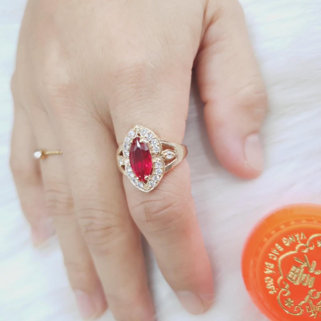 Nhẫn Nữ Hạt Dưa Đá Vàng Vonfram Cao Cấp-Dùng vĩnh viễn không phai màu-Bảo Hành 5 Năm