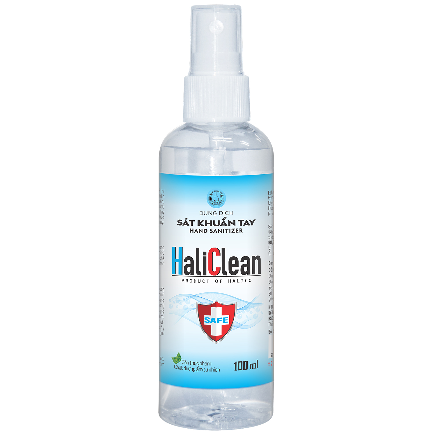 Dung dịch sát khuẩn tay bề mặt chất lượng xuất khẩu HaliClean Hand Sanitizer chai 100ml 300ml