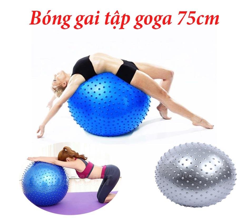 Bóng Tập Yoga Có Gai Massage - YOGA QG, Kích Thích, Tăng Cường Tuần Hoàn Máu Khi Tập Luyện, Tặng Kèm Bơm Bóng