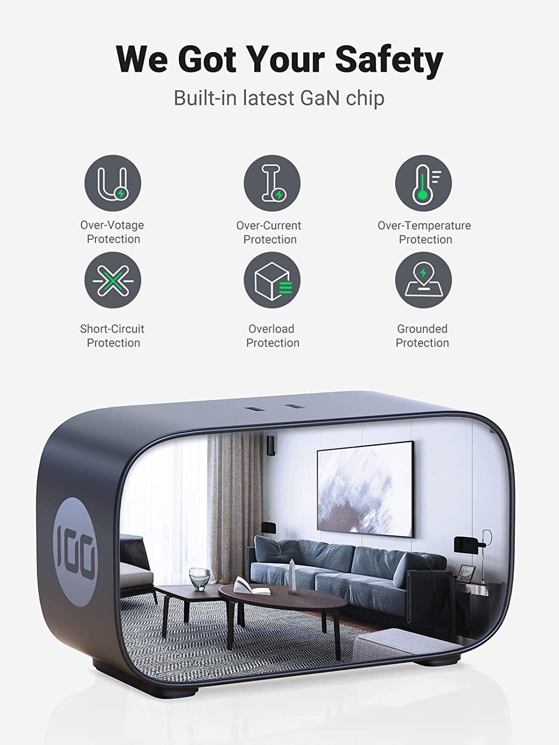 Ugreen UG40896CD270TK 100W Màu Xám Bộ sạc DigiNest Pro gồm 3 cổng USB-C và 1 cổng USB-A chuẩn cắm US - HÀNG CHÍNH HÃNG