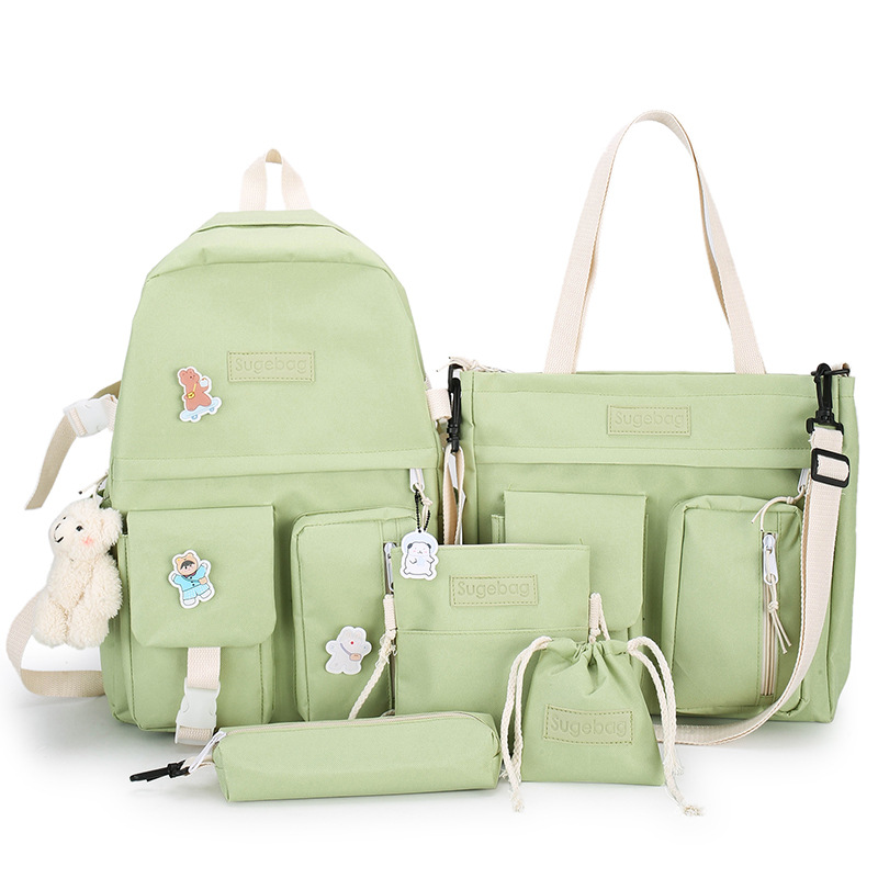 Combo set 5 món balo nữ balo cấp 1 balo cấp 2 balo cấp 3 siêu đẹp đáng yêu SUGEBAG mã 372