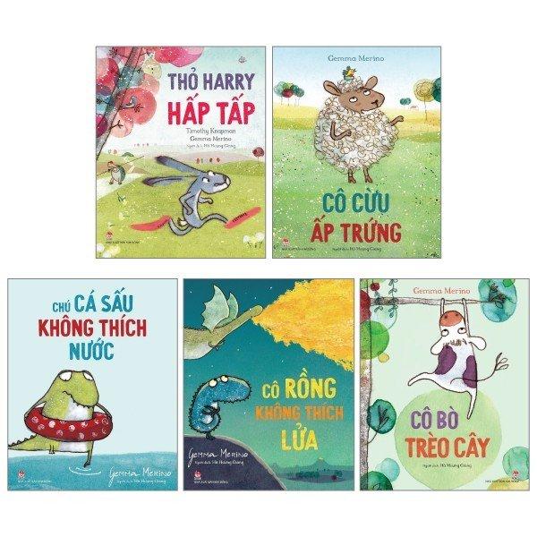 Combo Sách Thỏ Harry Hấp Tấp + Cô Bò Trèo Cây + Cô Cừu Ấp Trứng + Chú Cá Sấu Không Thích Nước + Cô Rồng Không Thích Lửa (Bộ 5 Cuốn)