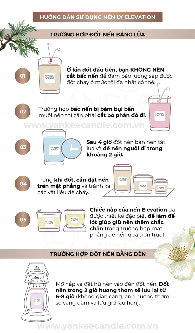 Nến ly vuông Elevation Yankee Candle size S - Exotic Bergamot