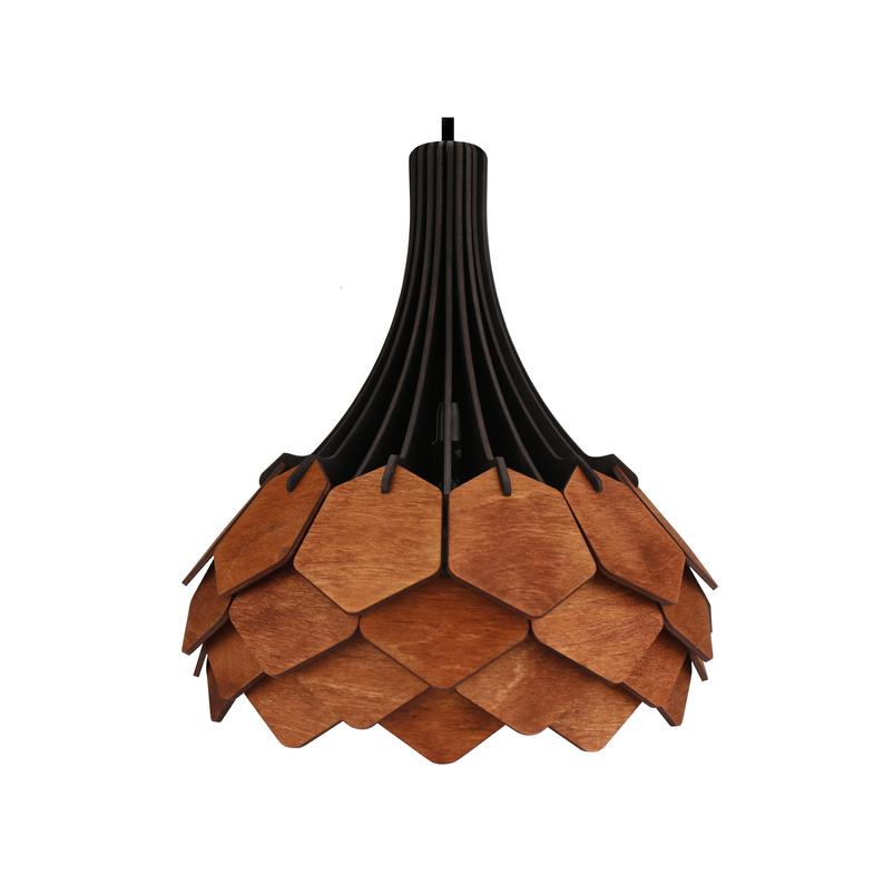 Đèn gỗ thả trần CAO CẤP hiện đại sang trọng 28x31cm chất liệu gỗ trang trí cho phòng khách nhà căn hộ decor nhà quán cafe