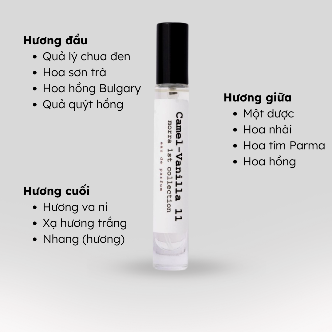 Nước Hoa Nữ Chính Hãng Morra Camel Vanilla 11 Nguyên Liệu Nhập Pháp Hương Thơm Nhẹ Nhàng, Tinh Tế, Cuốn Hút, Lưu Hương Thơm Lâu