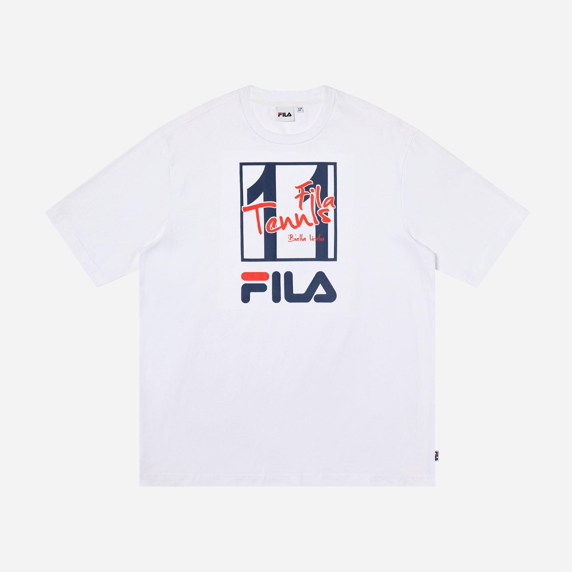 Áo thun tay ngắn thời trang unisex Fila Heritage Loose Fit Logo - FW2RSF2068X-WHI