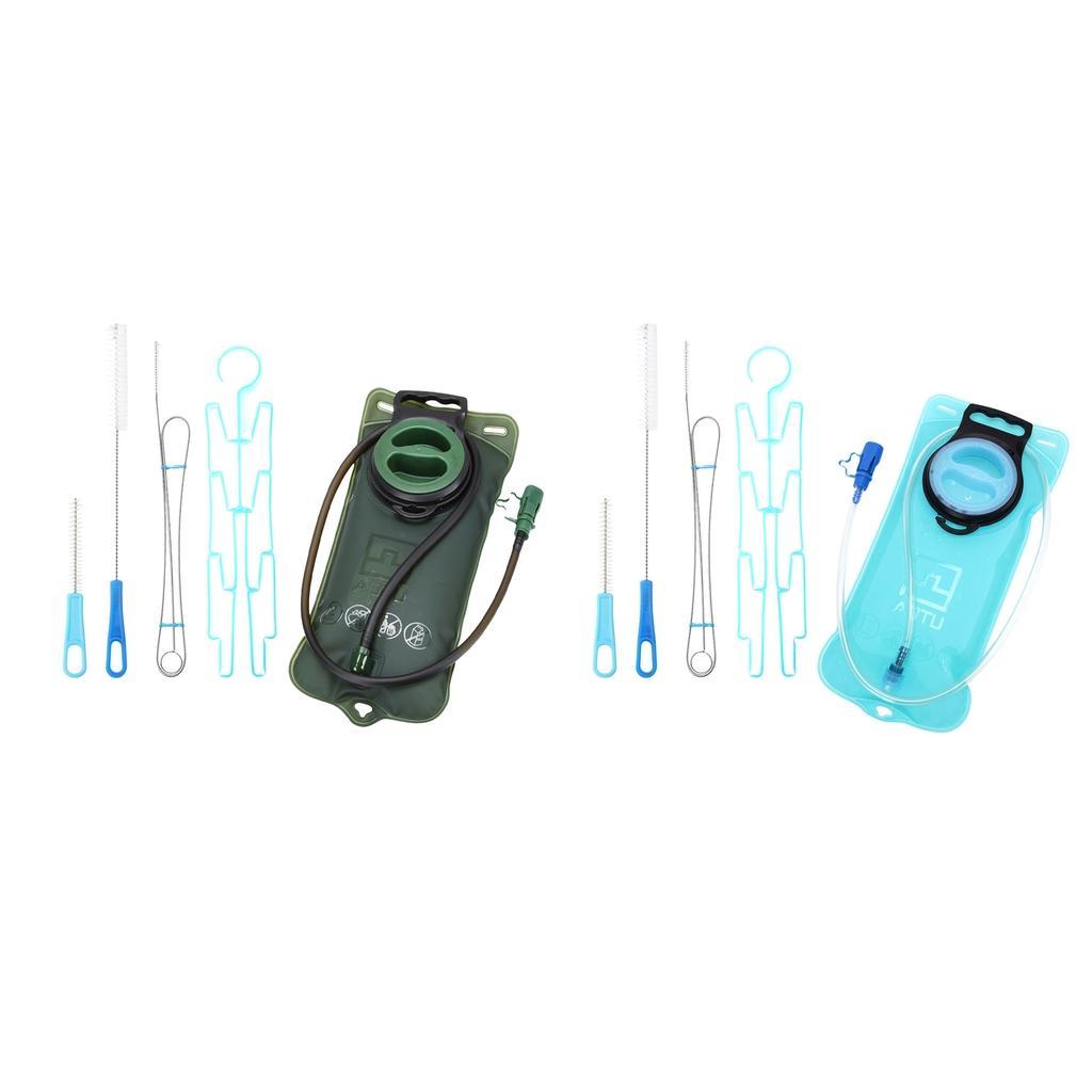 2L Hydration Bladder Outdoor Camping Water Storage Bag Water Reservoir with Cleaning Brush Drying Rack