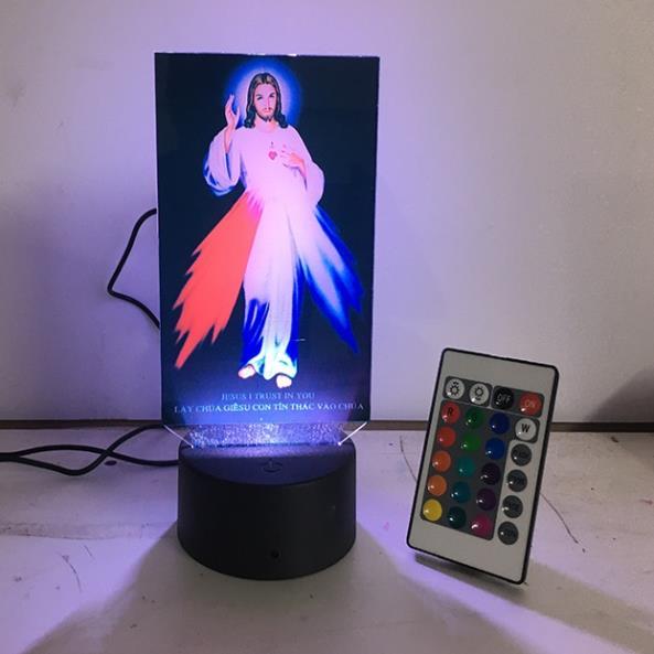 Tranh đức mẹ maria, hình chúa giê su, led 3d, hình led thờ trên xe oto, đồ thờ, tranh công giáo bằng mica nhiều mẫu