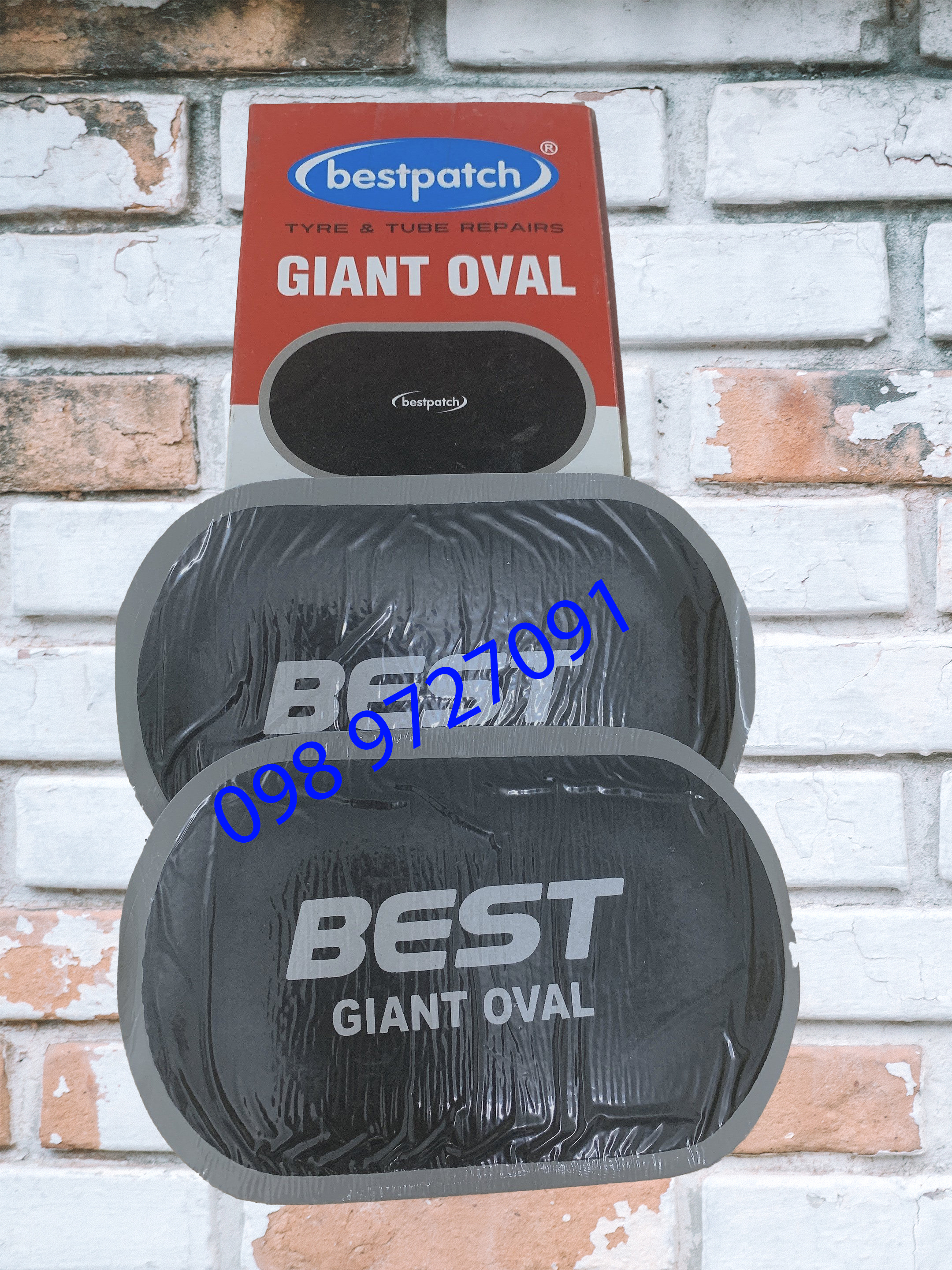 Miếng vá vỏ săm lốp (ruột) xe máy, ôtô BEST hình Oval  - 160x90