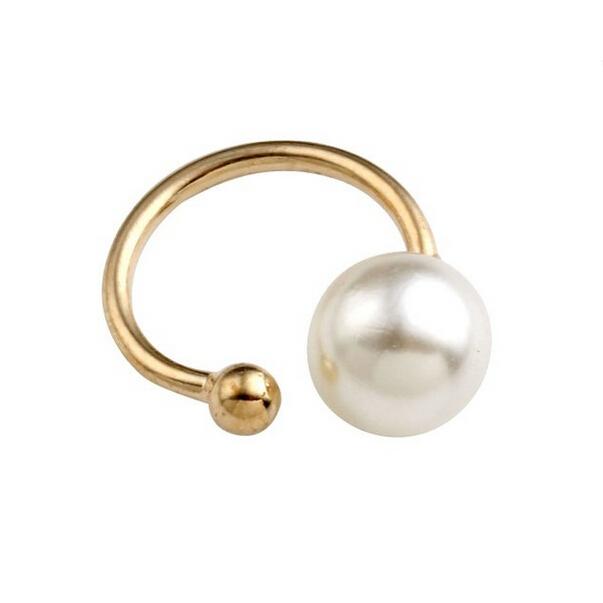 Women's  Pearl Ear   Earrings No Piercing, Gold& Tone 6mm