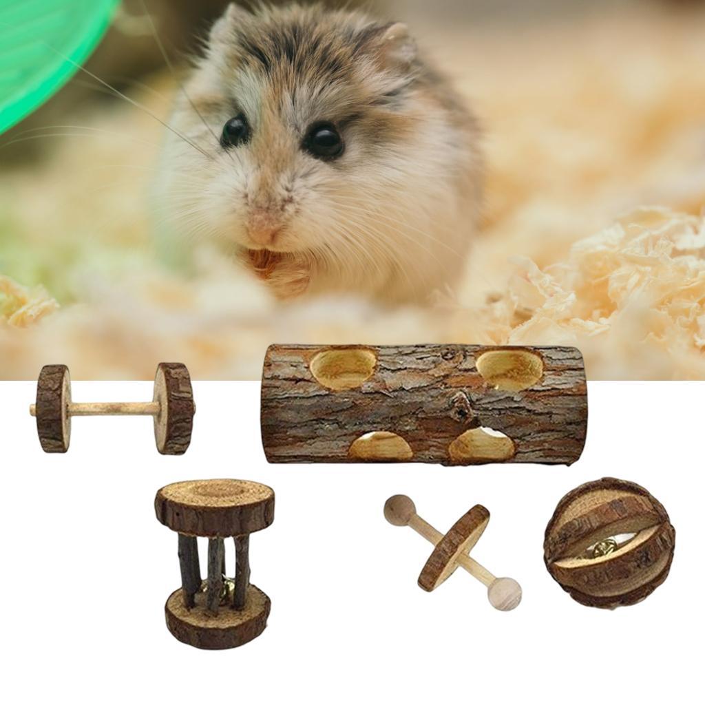 5 Pieces/10 Pieces Hamster Chew Toys Set Roller Unicycle Chinchilla Gerbils Squirrels Rodents Molar Toys Supplies