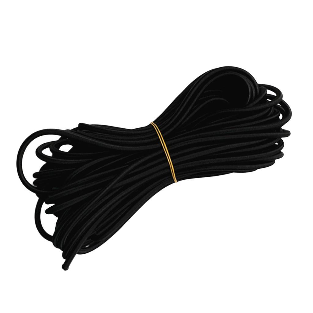 2X 5mmx2m Black Elastic Bungee Shock Cord Rope for Camping Tent Canopy Awning