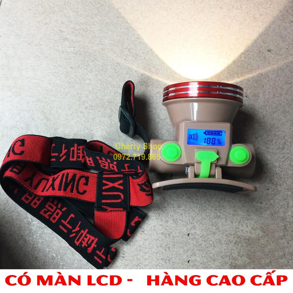 (HÀNG TỐT) Đèn đội đầu Bóng led siêu sáng chống nước kín nước siêu sáng có màn hình LCD - A312 Màu nâu