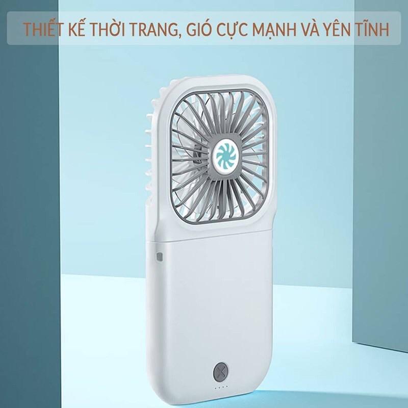 Quạt mini kiêm sạc dự phòng - Quạt mini cầm tay gấp gọn 3000mAh