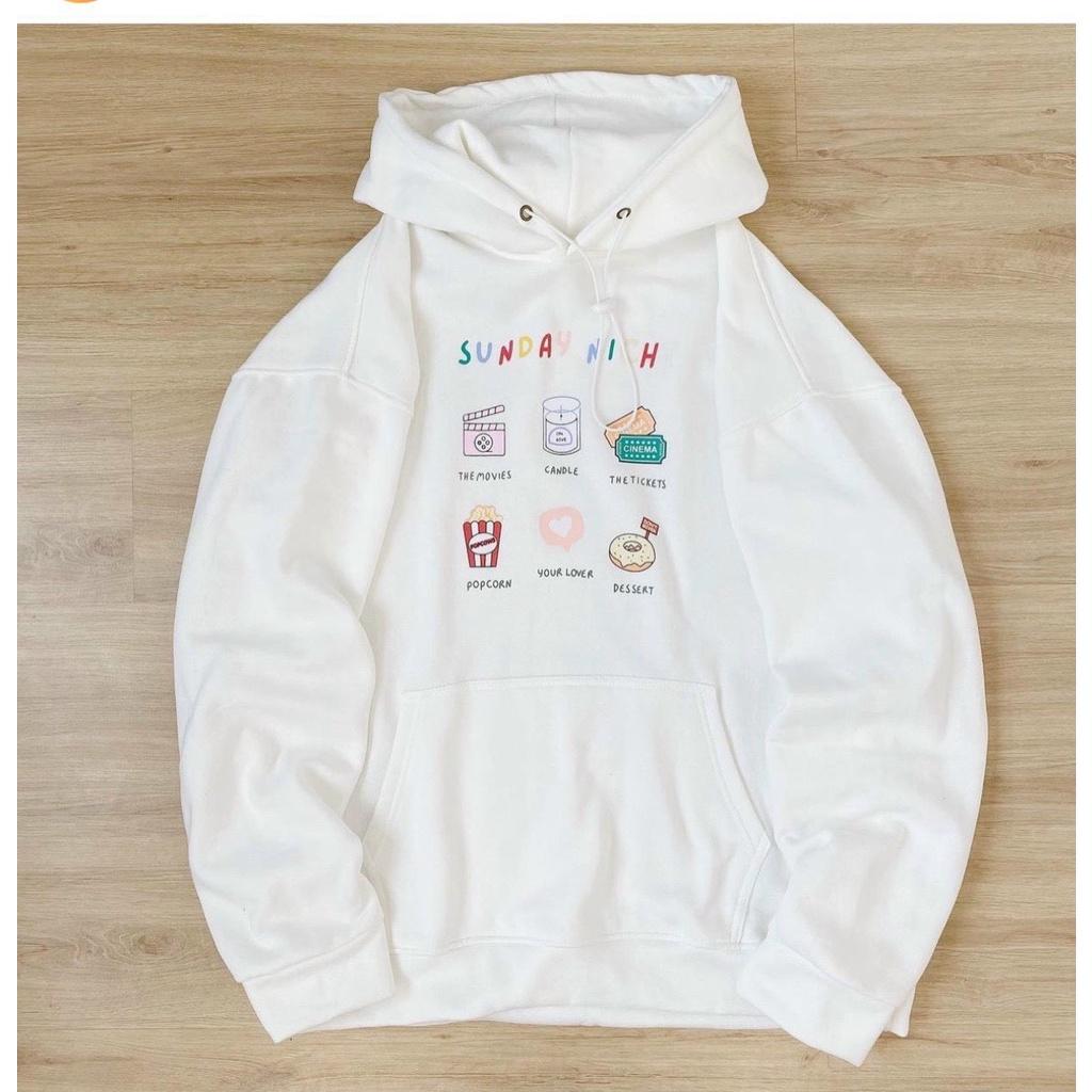 Áo Hoodie Nam Nữ Chất Nỉ Ngoại In Nhiều Họa Tiết Siêu Dễ Thương Tiện Lợi