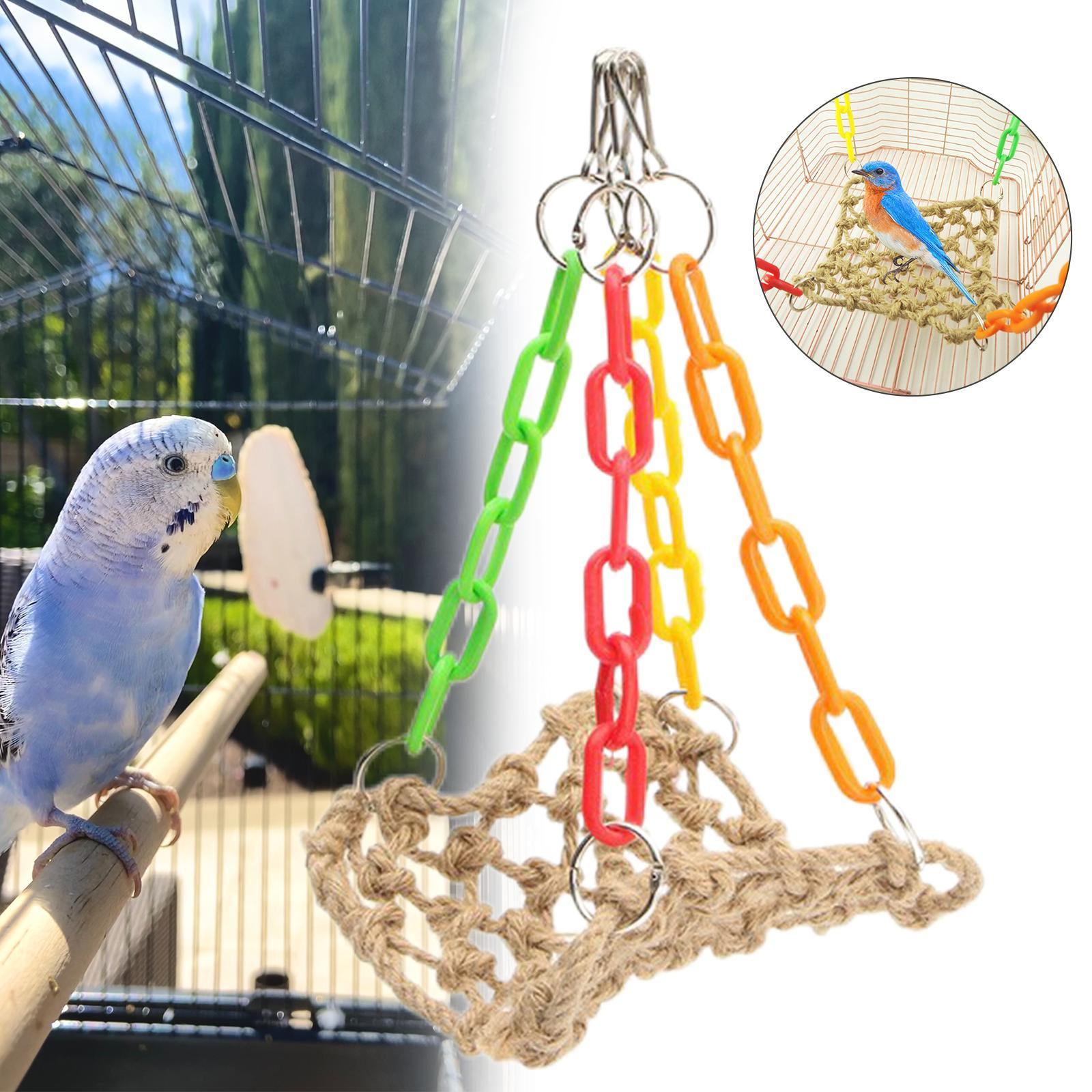 Pet Bird Swing Parrot Parakeet Budgie Cockatiel Cage Hammock Toys Hanging