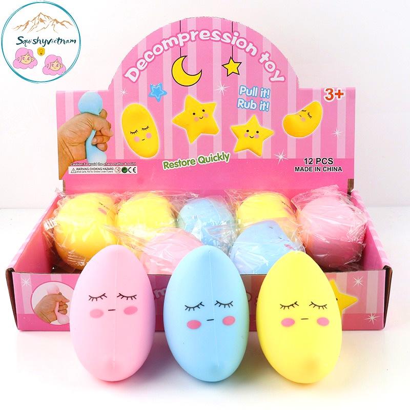 Squishy Mochi hình BÁNH BỘT MỲ mặt trăng mềm mịn dễ thương chân thực giảm stress co dãn đàn hồi ngộ nghĩnh bóp giải trí