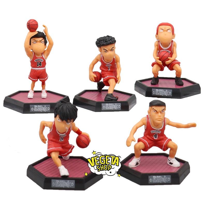 Mô hình Slam Dunk - Set Mô hình bóng rổ Rukawa Hanamichi Takenori Ryota Mitsui Akagi - Team bóng rổ trường Shohoku - 8cm