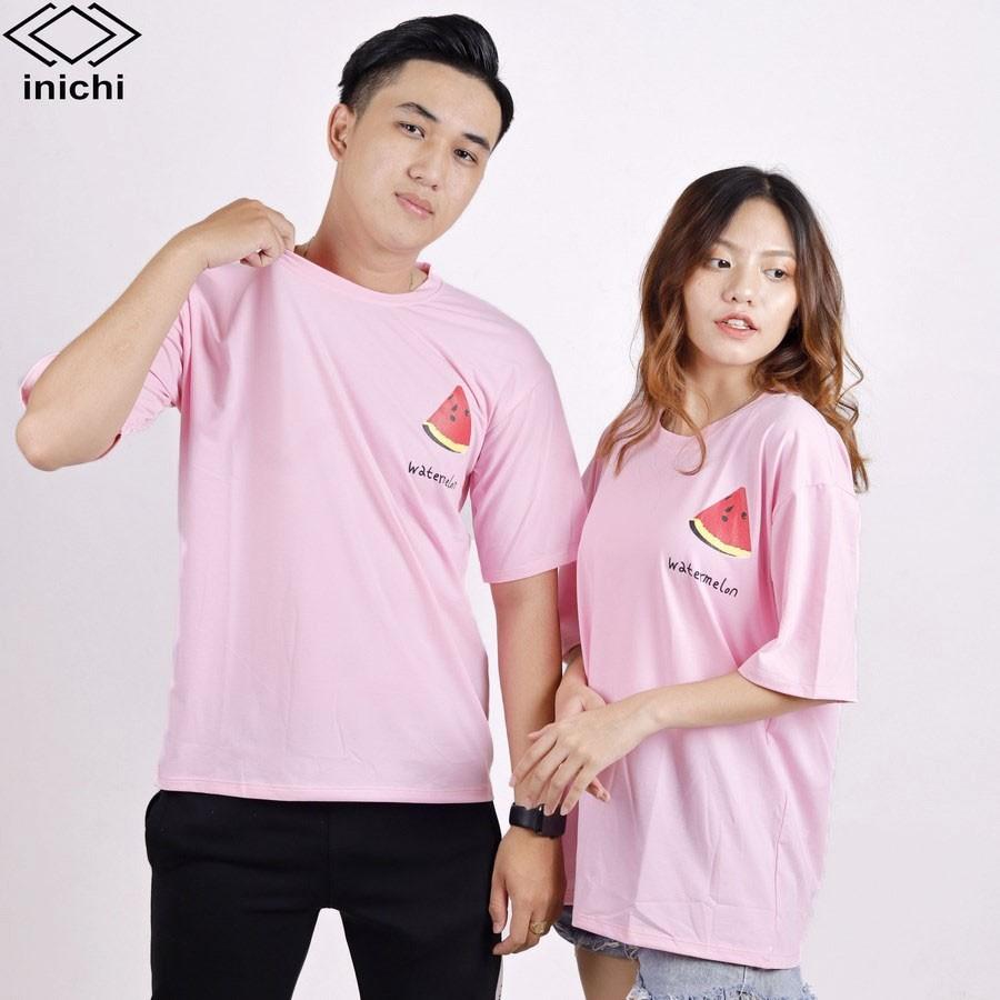 Áo thun INICHI unisex tay lỡ form rộng cá tính, hình in hình dưa hấu - IC639
